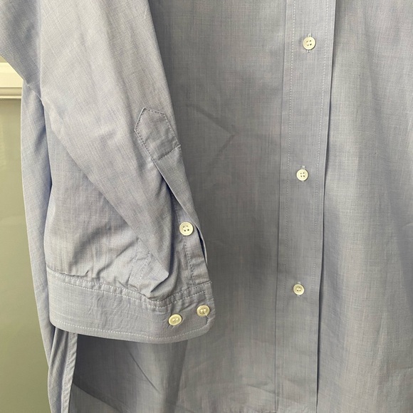 Sandro Oversized cotton Shirt with ruffle and patch pocket square. - Picture 6 of 15